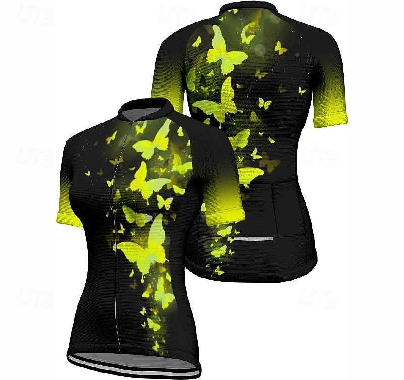 Pentru femei Jersey de ciclism Fluture Manșon scurt Bicicletă Tricou Tee Jerseu cu 3 buzunare spate Ciclism montan Uscare rapidă Proiectare anatomică Wicking Respirabil Sport Rosu Albastru Verde 2026 - $23.99 –P6