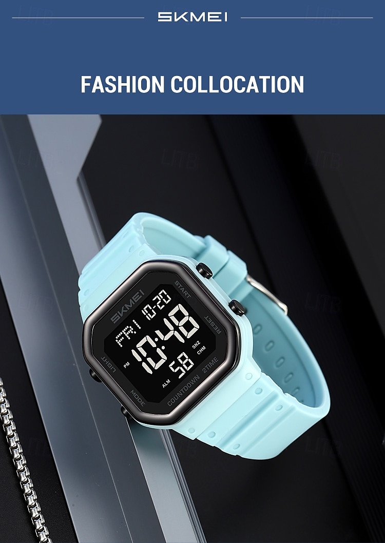 SKMEI Ins Wind Square Multi functional Waterproof Electronic Watch for Male and Female Students 2025 - $28.99 –P10