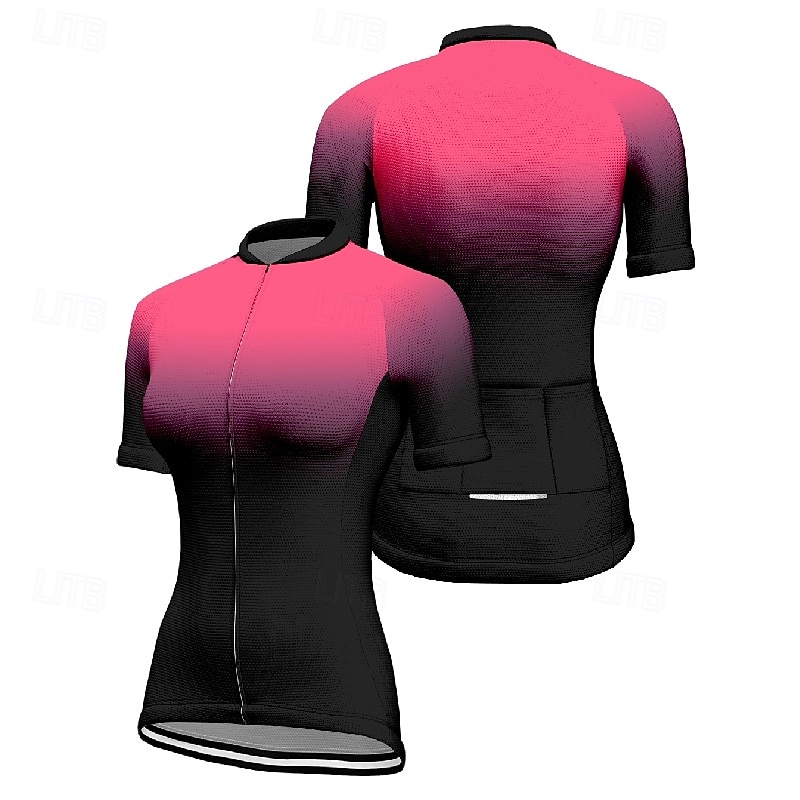 Women's Cycling Jersey Short Sleeve Bike Tee Tshirt Jersey with 3 Rear Pockets Mountain Bike MTB Breathable Quick Dry Anatomic Design Wicking Yellow Pink Red Gradient Sports Clothing Apparel 2025 - $23.99 –P5