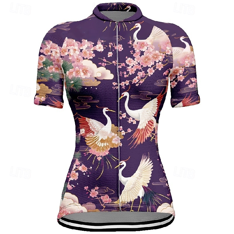 Mujer Maillot de Ciclismo Animal Flor Manga Corta Bicicleta Camiseta Maillot con 3 bolsillos traseros MTB Bicicleta Montaña Secado rápido Diseño Anatómico Capilaridad Transpirable Deportes Negro Rojo 2026 - $30.99 –P9