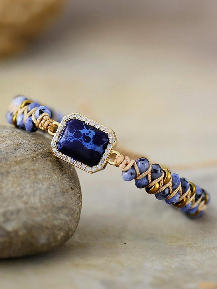 ręcznie robiona kolorowa bransoletka z naturalnych kamieni – boho koralikowa bransoletka z zawieszką z kryształków, regulowana biżuteria modowa dla kobiet, idealna na prezenty, imprezy i na co dzień 2025 - $18.99 –P7