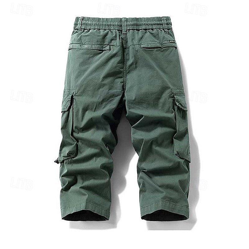 Per uomo Pantaloncini Cargo Capri Pantaloni capri Coulisse Elastico in vita Multi-tasche Semplice Comodità Indossabile Lunghezza al polpaccio All'aperto Sport Quotidiano Moda Casual Nero Cachi del 2025 a $36.99 –P11