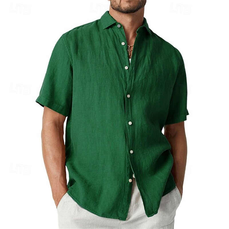 Homme Chemise Chemise d'été Chemise Décontractée Chemise de Plage Chemise Boutonnée Noir Blanche Bleu Orange Vert Manche Courte Uni Revers Vacances Hawaïen Vêtement Tenue Polyester Mode Occasionnel de 2025 ? $24.99 –P5