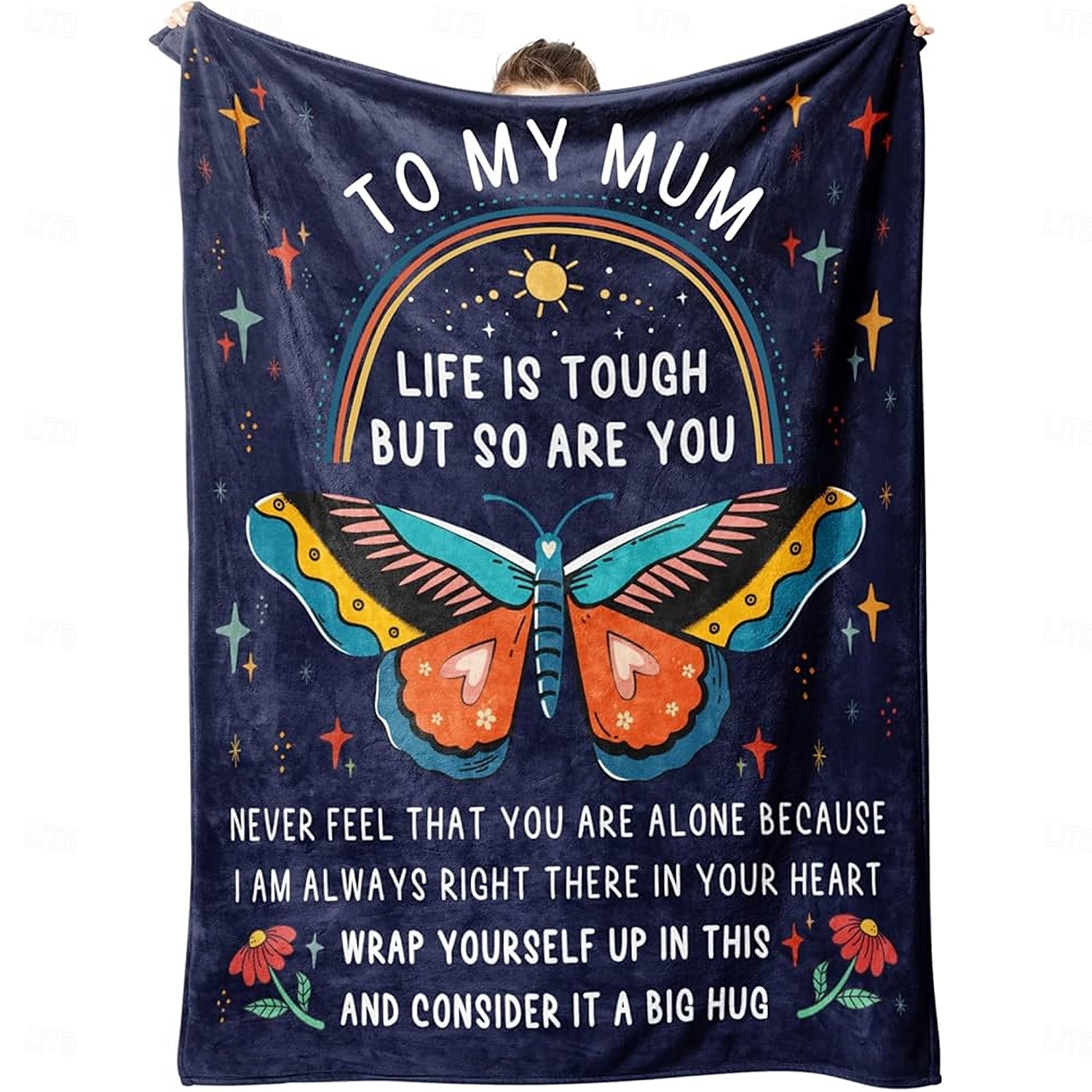 couverture fête des mères, une lettre à maman, cadeau fête des mères, couverture douce et confortable, cadeau parfait pour maman, motif floral ou cœur, chaud et confortable de 2025 ? $19.99 –P1
