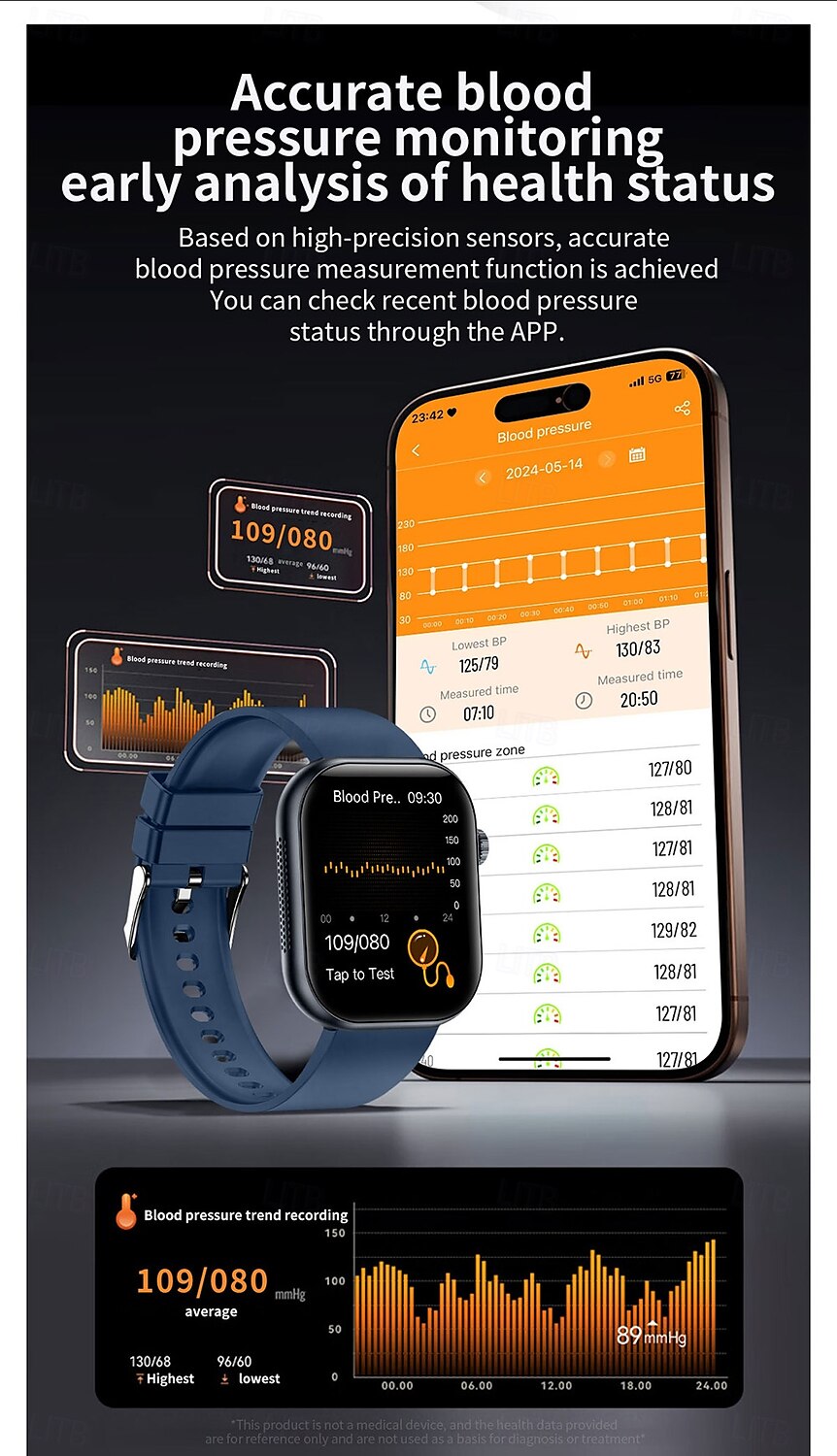 iMosi ET587 Smart Watch 1.96 inch Smartwatch Fitness Running Watch Bluetooth ECG+PPG Temperature Monitoring Pedometer Compatible with Android iOS Women Men Hands-Free Calls Waterproof Media Control 2025 - $72.99 –P13