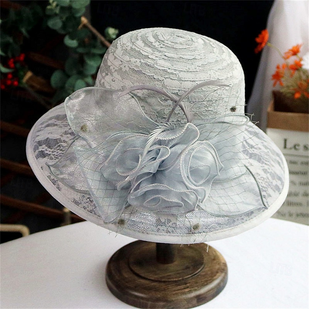 Hats Polyester Napszemüveg Esküvői Ünnep Teás Party Lovas Verseny Koktél Elegáns Vintage Napvédelem Virágfejdísszel 2025 - $19.99 –P12
