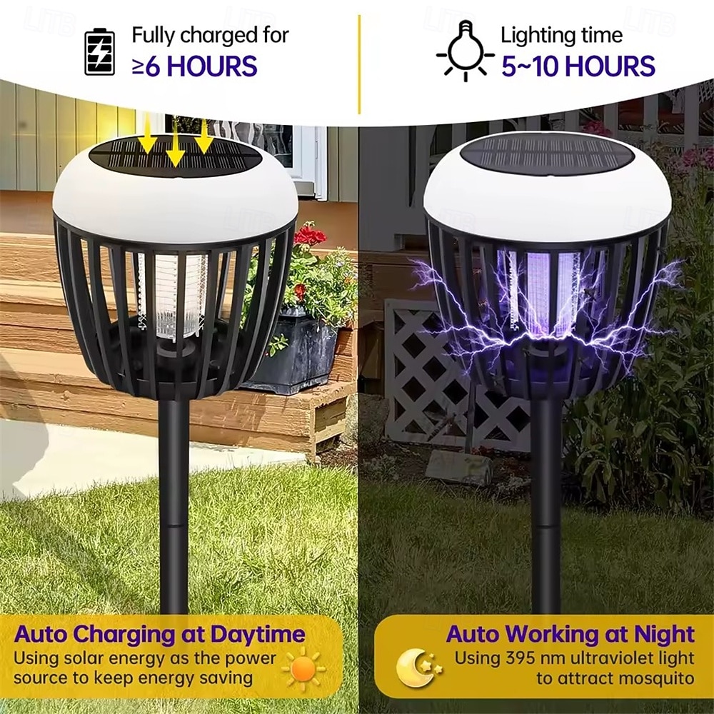 Светодиодные солнечные фонари, ловушка для насекомых, уличное освещение, сад, уличная перезаряжаемая лампа, уличное освещение, водонепроницаемая ловушка для комаров, устройство для отпугивания комаров 1 шт. 2025 - $27.99 –P6