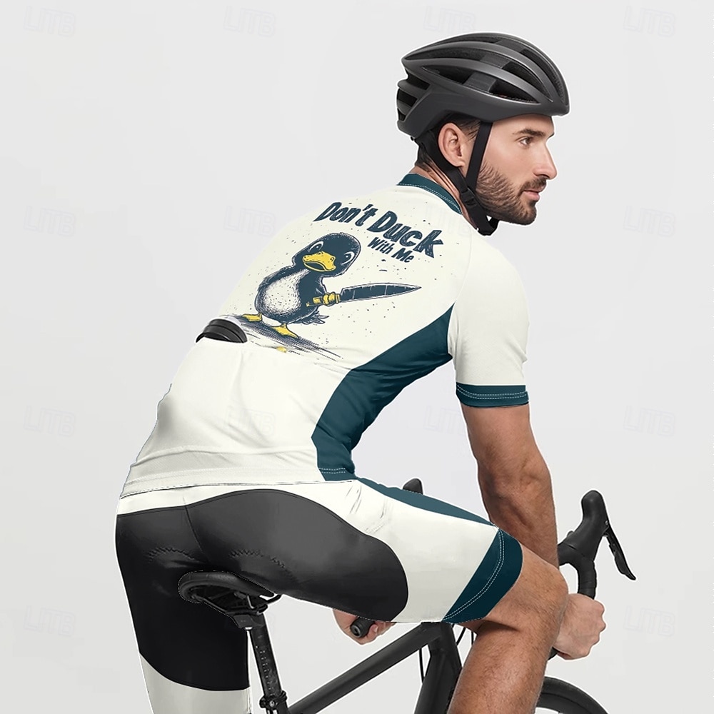 Bărbați Jersey de ciclism Manșon scurt Bicicletă Tricou Tee Jerseu cu 3 buzunare spate Ciclism montan Respirabil Uscare rapidă Proiectare anatomică Wicking Roz Închis Negru Alb Animal Desene Animate 2025 - $25.99 –P7