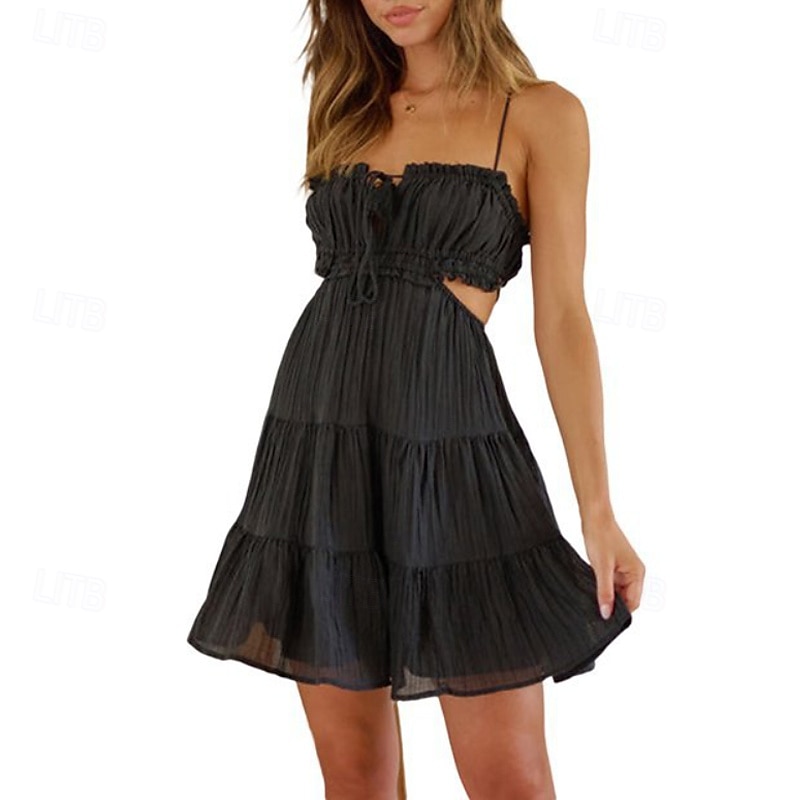 Pentru femei Rochie Mini Rochie albă Rochie de absolvire Rochie Slip Modă Concediu Absolvire Sfârșit de săptămână Fit regulat Simplu Fără manșon Bretele Spagheti Galben Deschis Negru Alb Verde Deschis 2025 - $26.99 –P9
