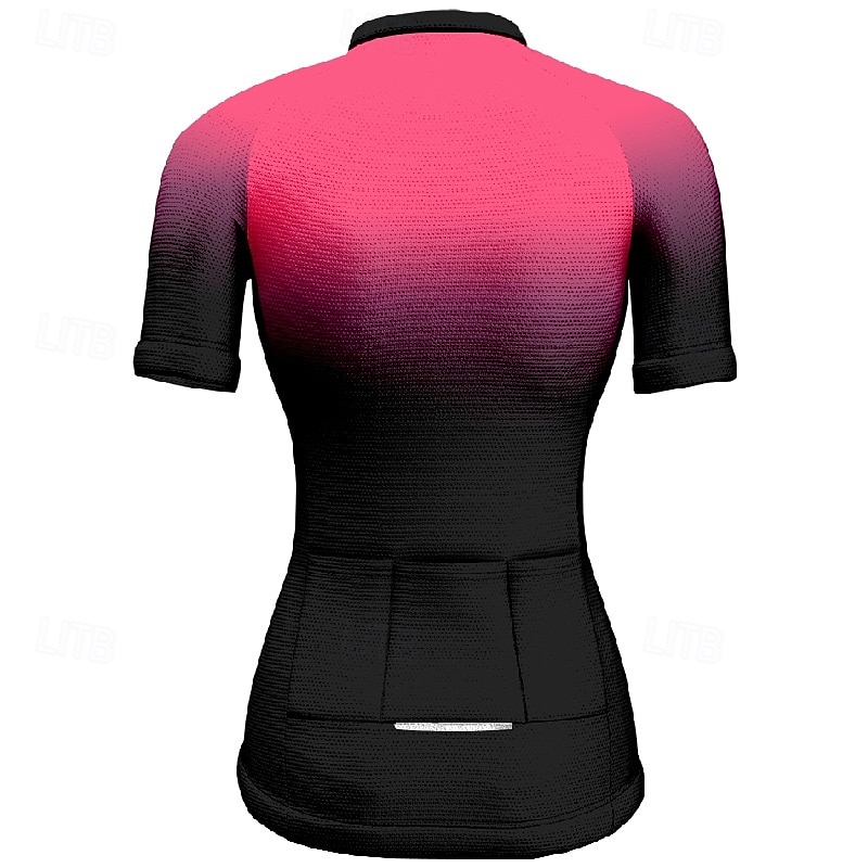 Women's Cycling Jersey Short Sleeve Bike Tee Tshirt Jersey with 3 Rear Pockets Mountain Bike MTB Breathable Quick Dry Anatomic Design Wicking Yellow Pink Red Gradient Sports Clothing Apparel 2025 - $23.99 –P4