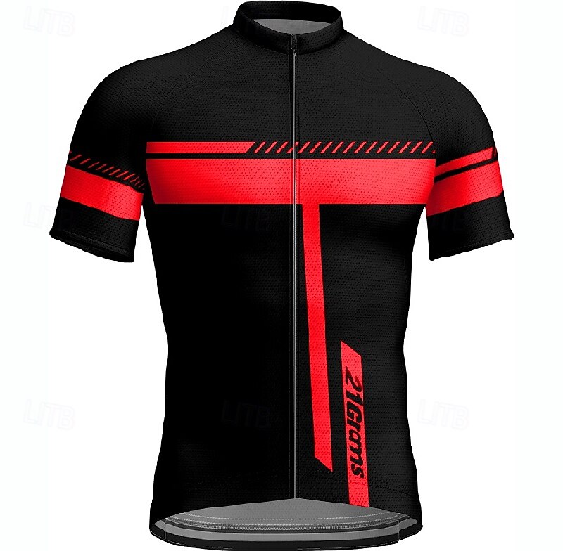 Voor heren Wielrenshirt Korte mouw Fietsen T-shirt Shirt met 3 achterzakken Bergracen Ademend Sneldrogend Anatomisch ontwerp Lampenkatoen Geel Rood Blauw Sport Kleding 2025 - $25.99 –P5