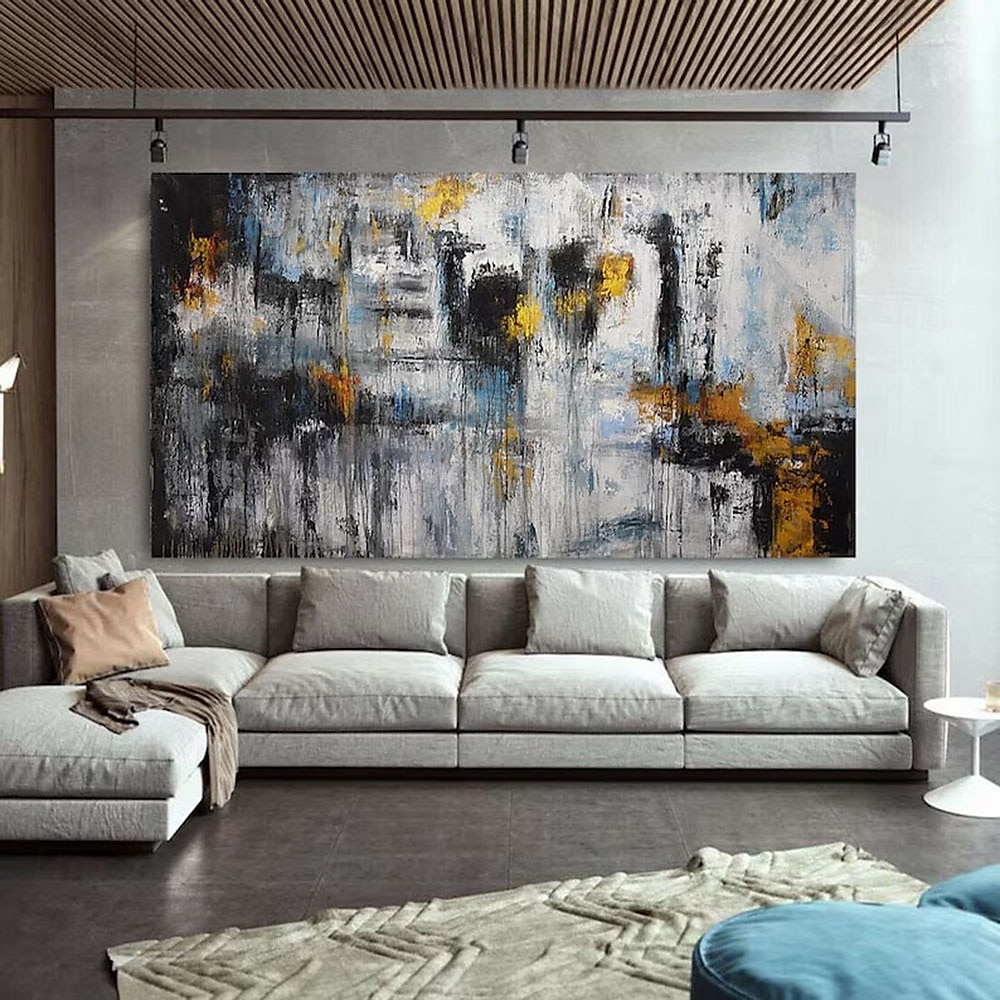 handmålad akryl olimålning stor bild canvaskonst oljemålning oversize handmålning akryl modern målning canvas abstrakt oljemålning för sovrum kontor hotell väggdekoration 2025 - $125.99 –P1