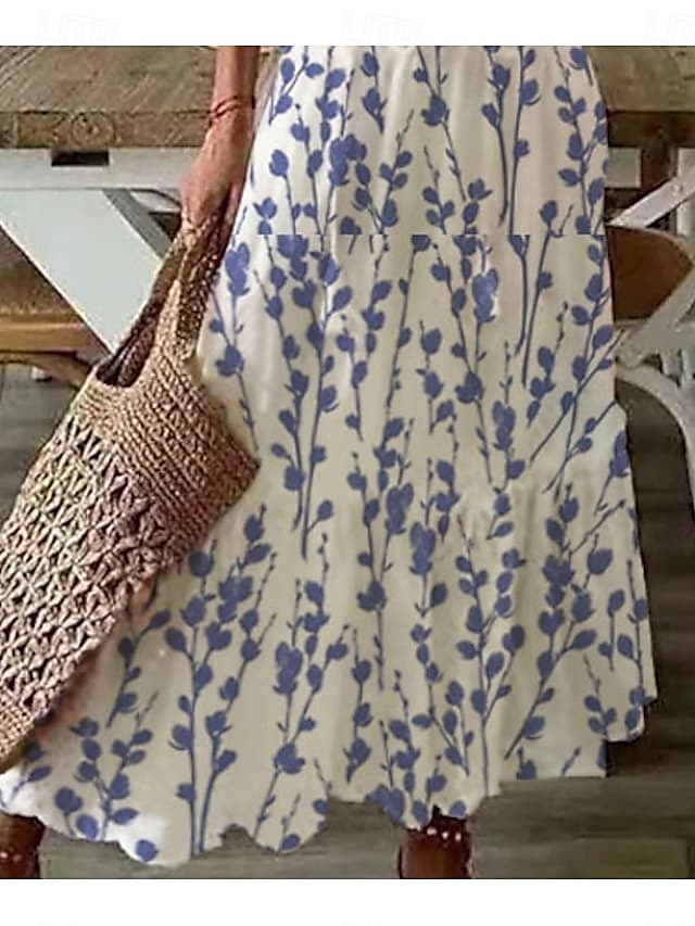 Dámské Dlouhé šaty Maxi šaty Volnočasové šaty Boho šaty Šaty s potiskem Šaty Peplum Romantické Klasické Elegantní šaty Nahoře nabírané Dovolená Denní Letní šaty Volný Grafika Květiny Poloviční rukáv 2025 - $24.99 –P4