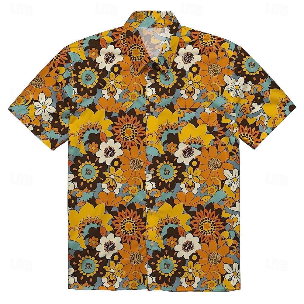 Retro 70. léta Tričko Aloha košile Hippie Disko Květinový Sedmikráska Pánské Plesová maškaráda Dovolená Párty Pride Parade Dospělé Tričko 2025 - $17.99 –P2