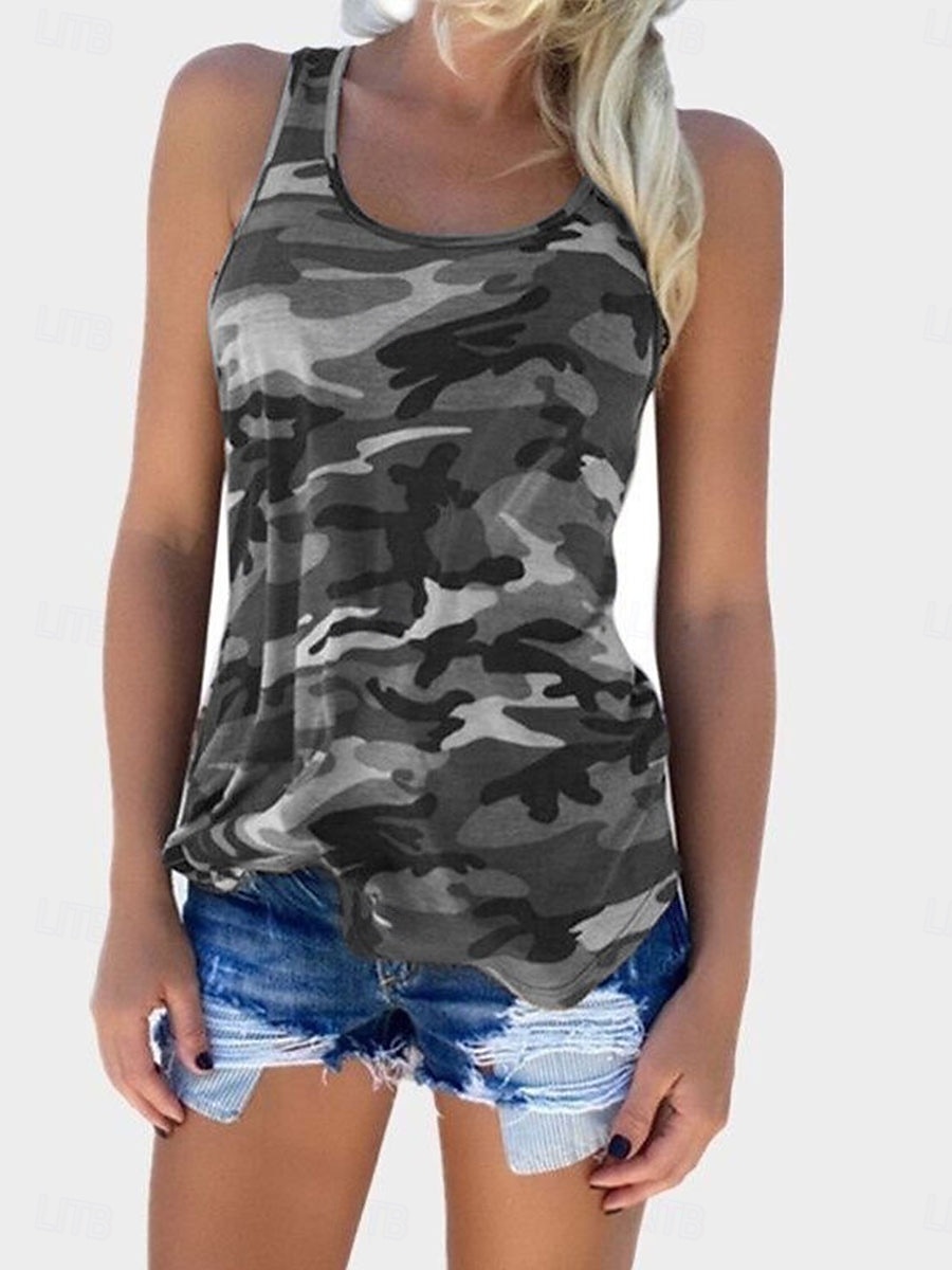 Women's Camisole Tank Top Print Graphic Daily Stylish Casual Sleeveless Scoop Neck Regular Tops Daily Pink Purple Green Gray Summer Spring 2026 - $19.99 –P7