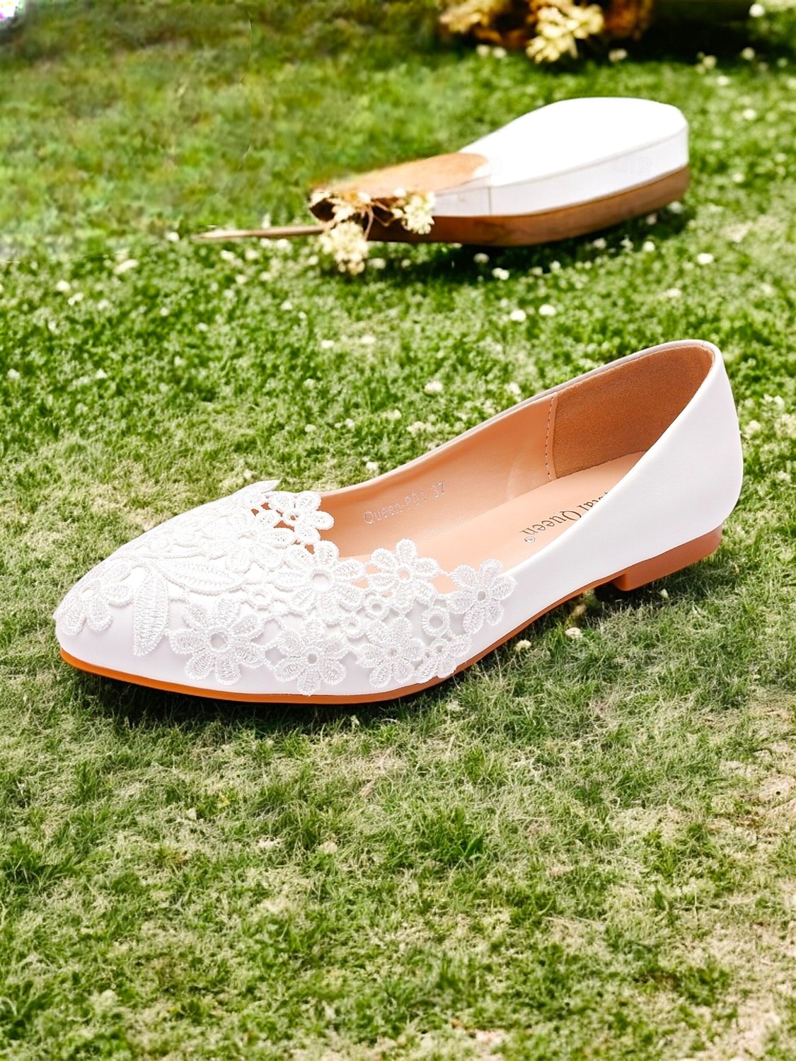 ballerines en dentelle blanche pour mariées - chaussures de mariage élégantes brodées de fleurs de 2025 ? $32.99 –P3