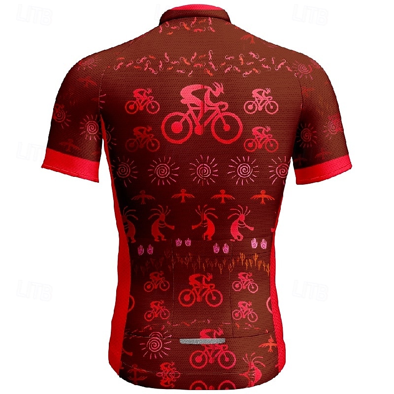 Homme Maillot de cyclisme Manche Courte Cyclisme T-shirt Maillot avec 3 poches arrière VTT Vélo tout terrain Respirant Séchage Rapide Design Anatomique Évacuation de l'Humidité Jaune Rouge Rouge de 2025 ? $25.99 –P15