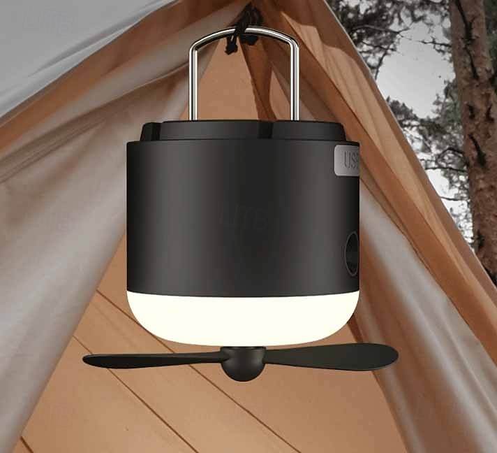 1 st utomhus campingljus fläkt multifunktionsspray fyra växlar dimmer två växlar dimning usb laddningsupphängningskrok 2025 - $18.99 –P7