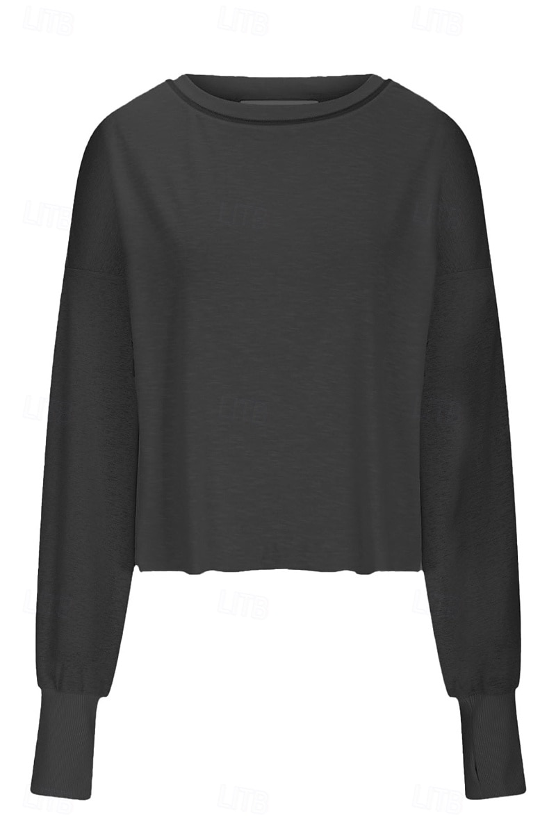 Damen Bluse Oberteil mit Ösen Einfach Modern Lässig Langarm Rundhalsausschnitt Normale Oberteile Täglich Ferien Ausgehen Ausschnitt Weiß Dunkelgray Aprikose Sommer 2025 - $28.99 –P3