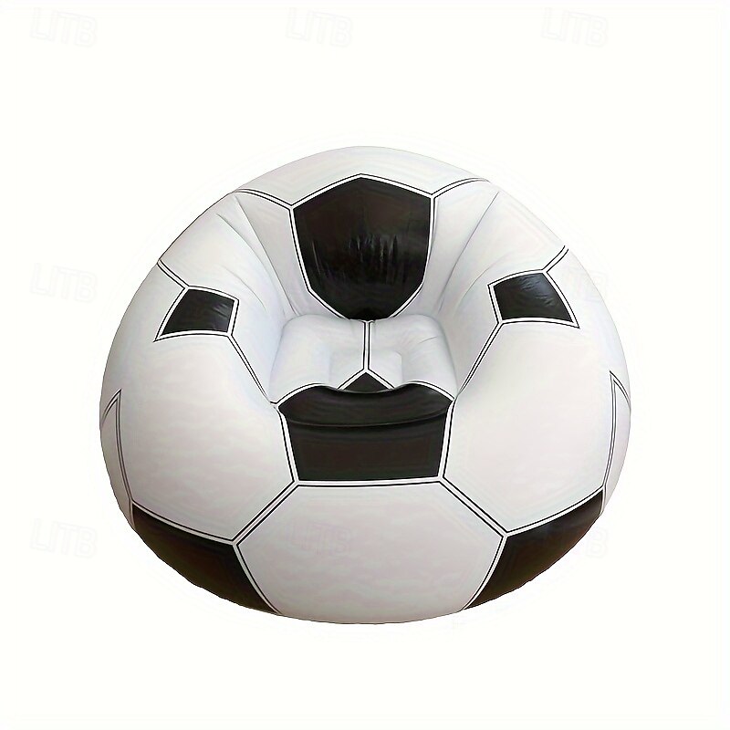 Fauteuil gonflable en forme de ballon de football, style classique, en PVC, polyvalent, pour l'intérieur &utilisation en extérieur, design unique sur le thème du sport pour la maison &décoration de de 2025 ? $46.99 –P6