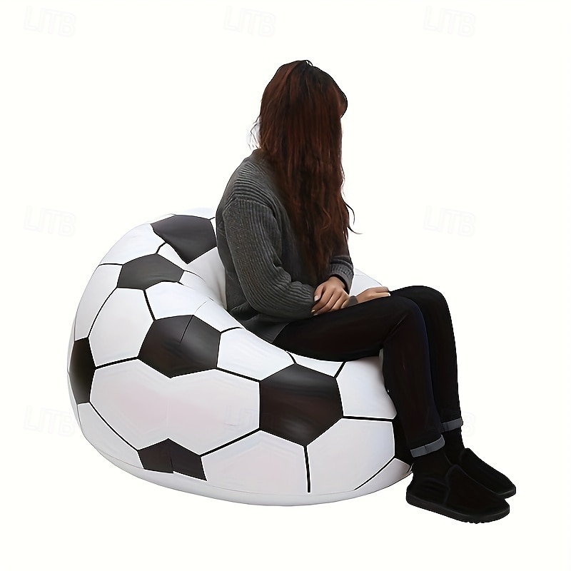 Fauteuil gonflable en forme de ballon de football, style classique, en PVC, polyvalent, pour l'intérieur &utilisation en extérieur, design unique sur le thème du sport pour la maison &décoration de de 2025 ? $46.99 –P3