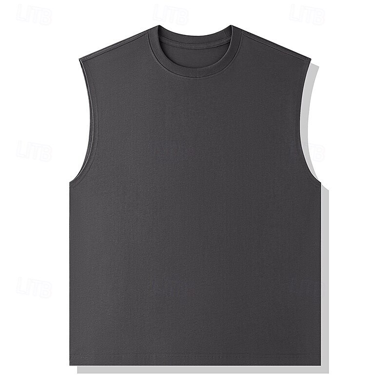 Bărbați Bluză Vest Top Sub Cămașă Cămașă fără mâneci Fără manșon Crewneck Vară Simplu Modă Designer Vacanță Stradă Ieșire Negru Alb Kaki Top tricou pentru bărbați 2025 - $12.49 –P3