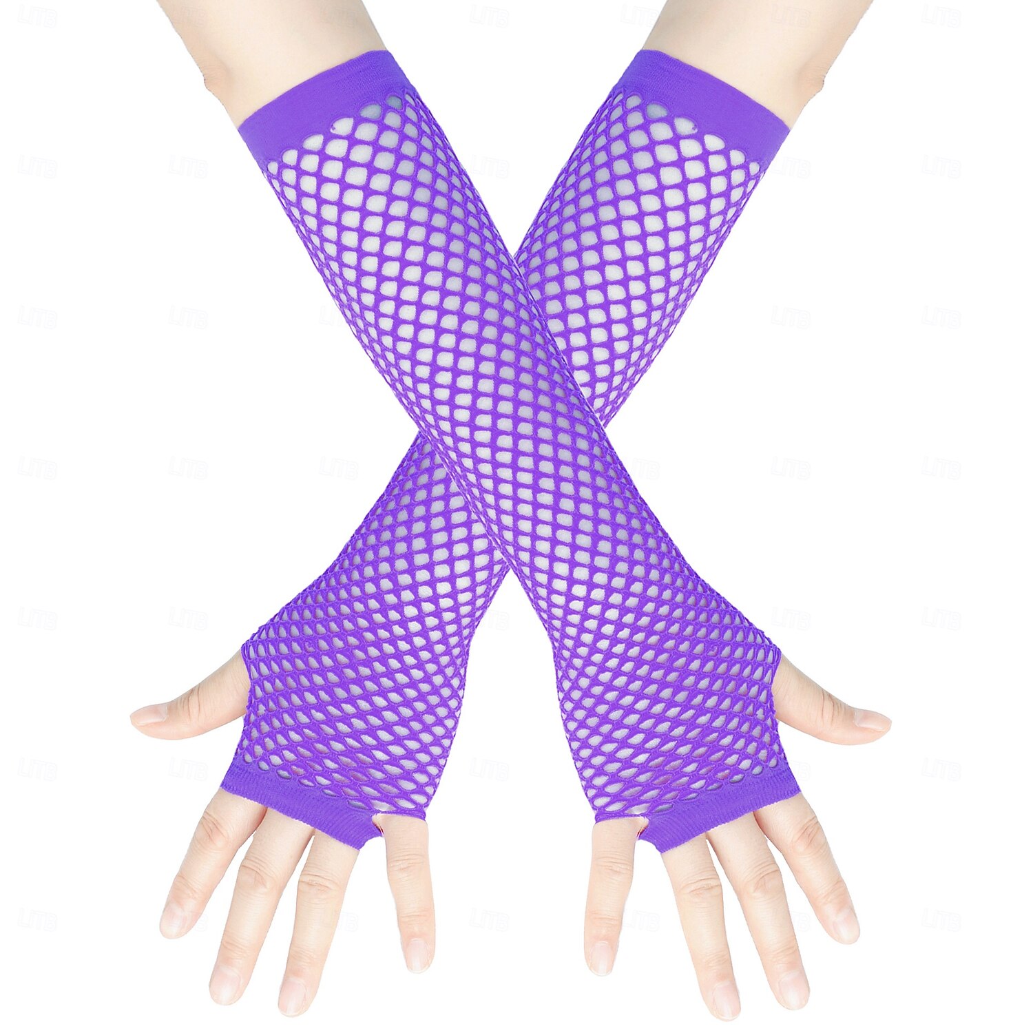 Dickes Netz Fischernetz elastische Handschuhe sexy lange Handschuhe Punk Halbfinger Nachtclub Party Etikette Handschuhe 2025 - $5.49 –P8