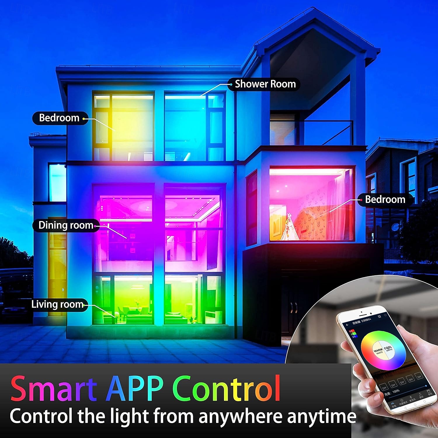 2026年 2.5m 5メートル 7.5m フレキシブルＬＥＤライトストリップ ライトセット 728 LED COB 12mm 1セット取付金具 1セット RGB LEDストリップライト ホリデー ノンテープ・タイプ 110-240 V 24 V  コレクション – $39.99 –P10