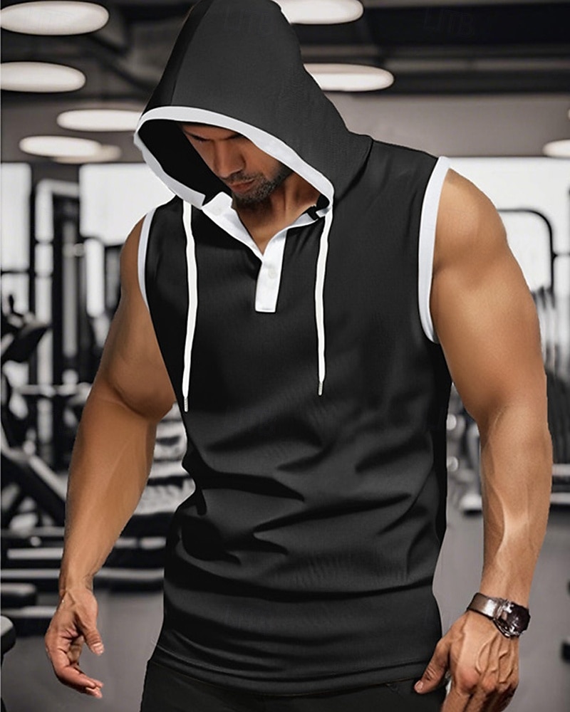 Hombre Camiseta sin mangas Top Camisetas Interiores Camisa sin mangas Sin Mangas Con Capucha Verano Bloque de color Moda Design Básico Retazos Vacaciones Calle Noche Negro Blanco Rojo Camiseta 2025 - $20.99 –P1