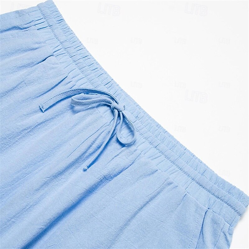 Homens Calção Shorts de linho Shorts de verão Shorts de praia Bolsos Com Cordão Cintura elástica Tecido Conforto Respirável Curto Férias Feriado Praia Havaiana Boho Preto Branco de 2025 por $17.99 –P4