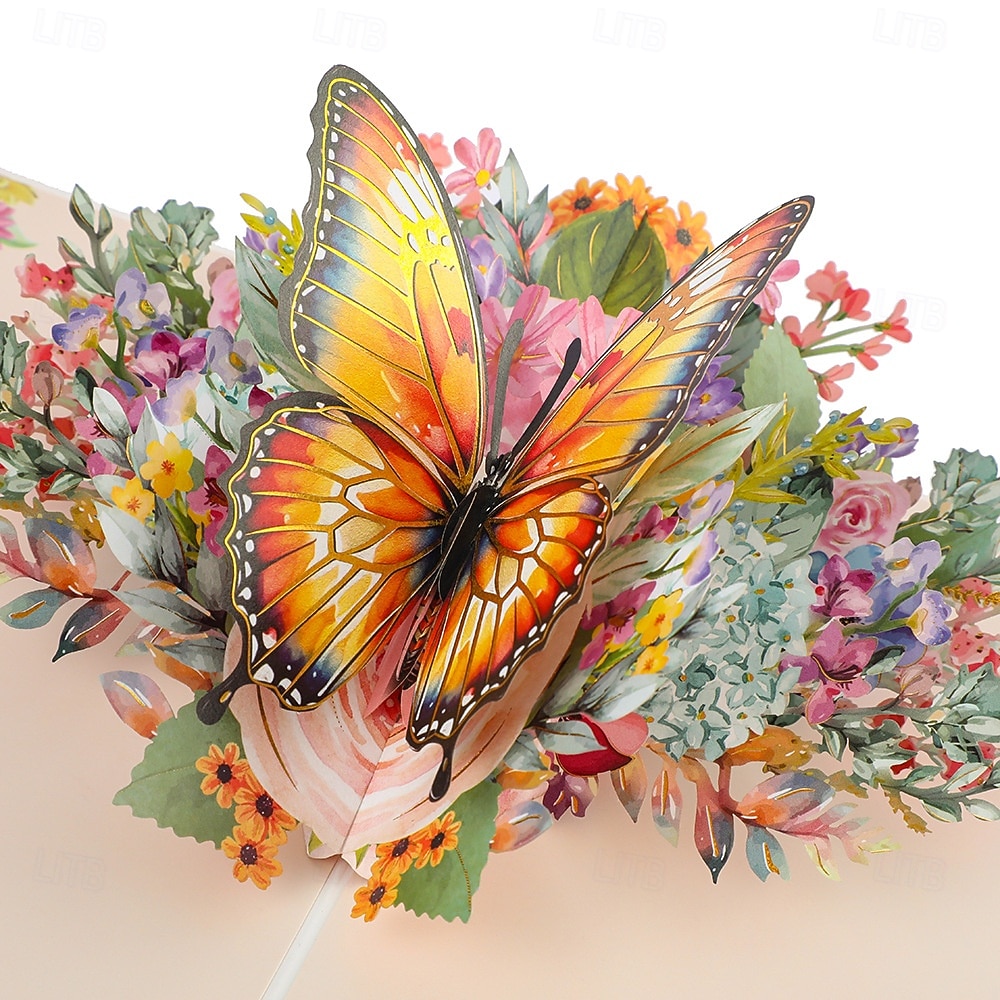 fluture 3d vibrant  & felicitare pop-up cu margarete cel mai bun cadou pentru mama, felicitare cu buchet de flori de ziua mamei, aprecierea profesorului, ziua de nastere, felicitare de multumire 2026 - $12.99 –P16