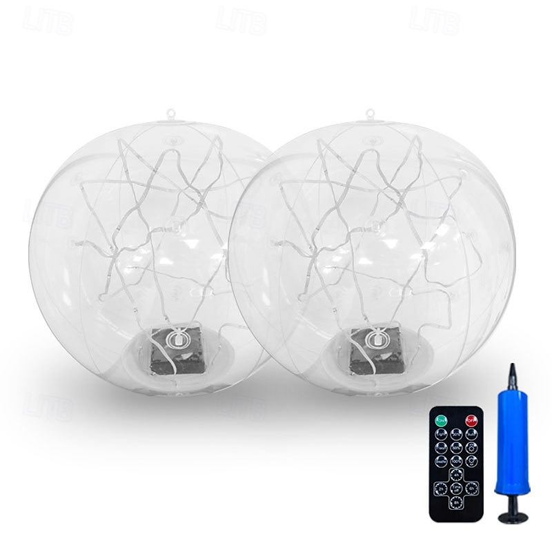 35cm 1/2pcs ηλιακό πλωτό φως πισίνας φουσκωτό λαμπερό φως μπάλας LED έγχρωμο φως με τηλεχειριστήριο εξωτερική αδιάβροχη πισίνα πλωτή διακόσμηση κήπου για πάρτι 2025 - $40.99 –P9