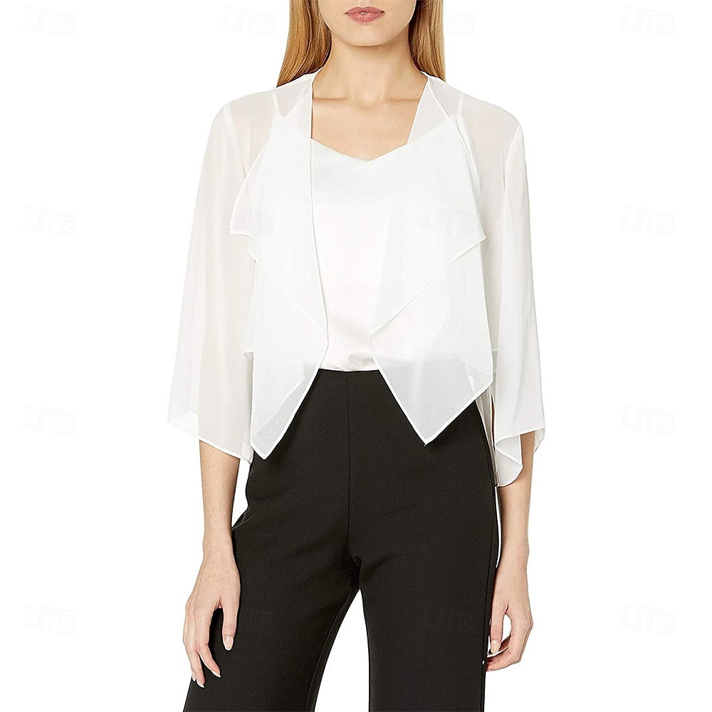 Sciarpa Leggera in Chiffon Estiva Per Donne Matrimonio Gilet Per Signore Protezione Solare Blusa Con Collo Flash Maniche Di Lunghezza Media del 2025 a $48.99 –P7
