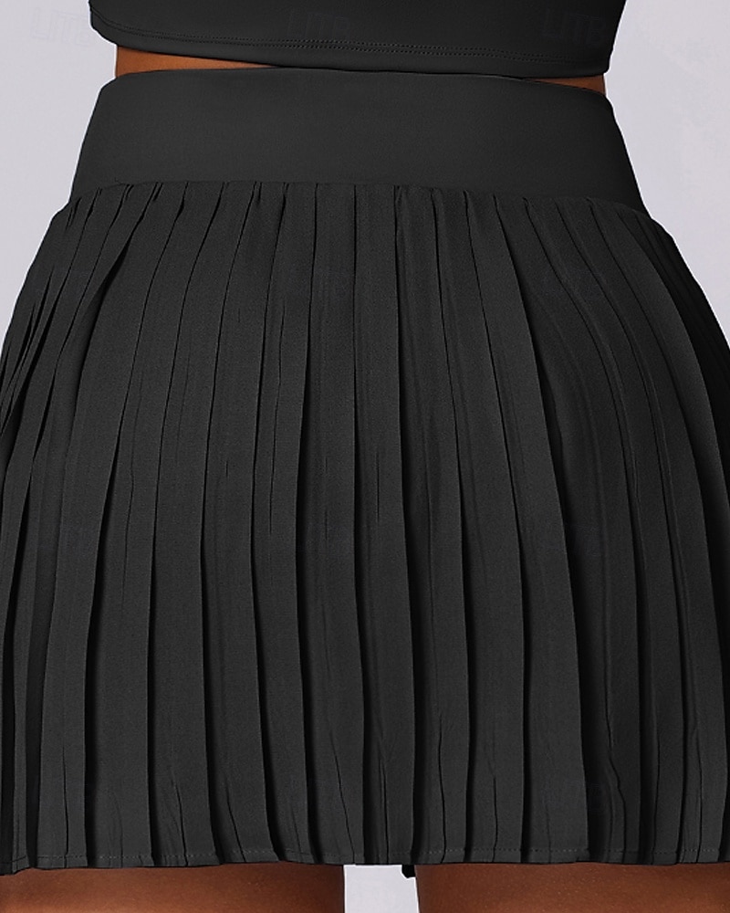 US Open Women's Tennis Skirts Tennis Skirts with Shorts Pleated Side Split Quick Dry Tennis Golf Pickleball Solid Colored Bottoms Black White Blue Tennis Clothing 2025 - $28.99 –P19