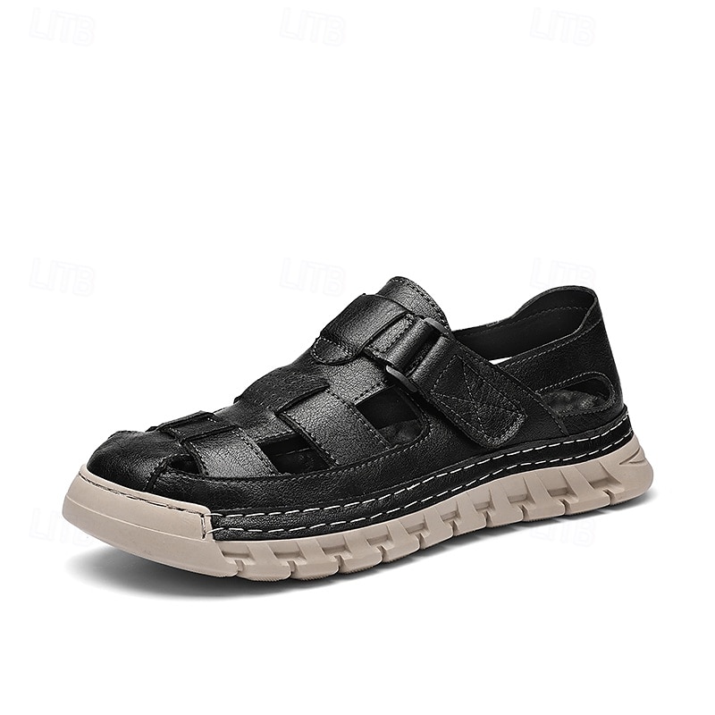 Herrsandaler Vita sportsandaler med stängd tå, justerbara remmar och slitstark sula för utomhusaktiviteter och vattensporter 2025 - $46.99 –P1