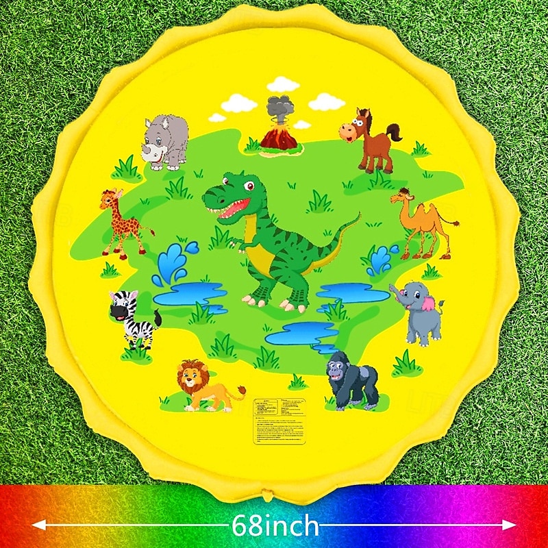 68inch Outdoor Water Play Mat Multi-Color Marine Life Design Durable PVC Splash Pad with Sprinkler Features Non-Slip & Inflatable Ideal for Lawn and Garden Fun Water Toys 2025 - $38.99 –P8