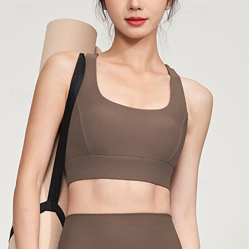 Per donna Reggiseno sportivo Girocollo Asciugatura Rapida Leggero Traspirante Retro incrociato Senza Maniche Sostegno leggero Gli sport Tinta unica Reggiseni sportivi Per Allenamento in Palestra del 2025 a $22.99 –P2