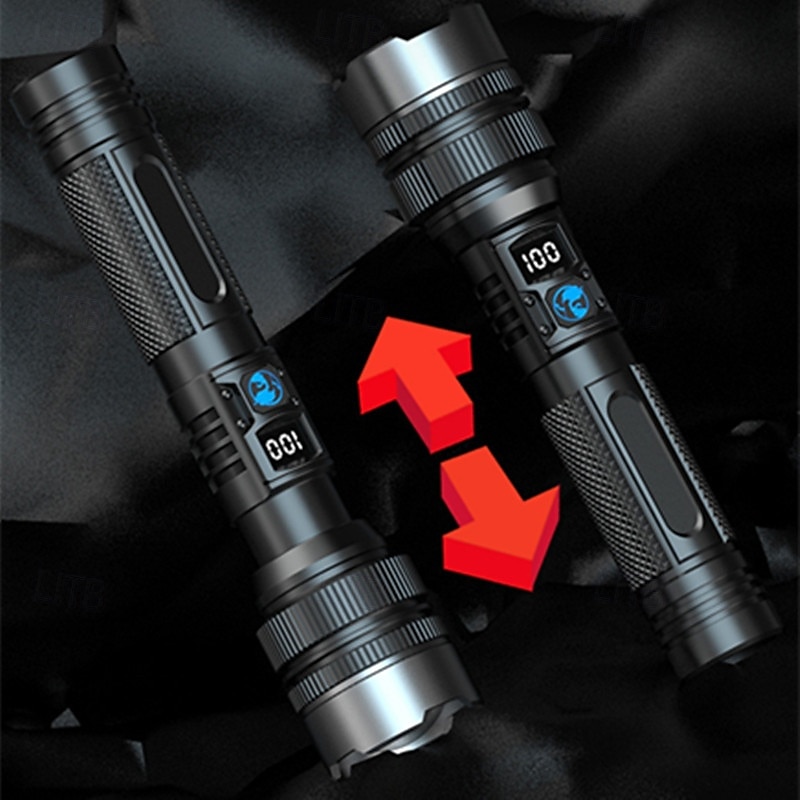 Super Bright Flashlight Long Range High Power Lanterns Flashlights White Laser Digital Display Emergency Flashlight Rechargeable Outdoor Strong Light Torch Camping Lights 2025 - $26.99 –P7