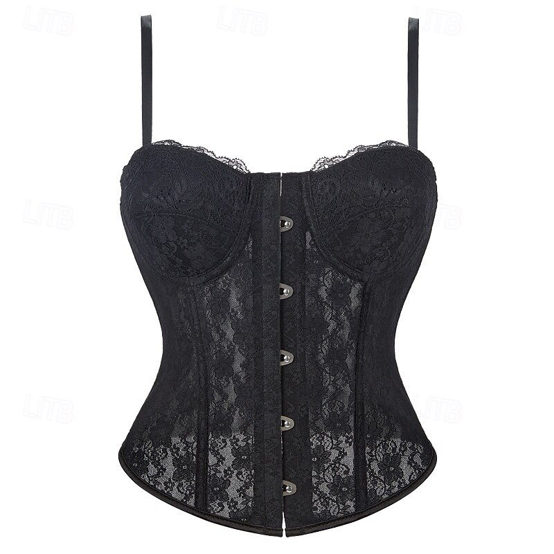 Rococó Com Busto Baile de Máscara Espartilho de Tronco Inteiro Fantasias Renda Compressão abdominal Flexão Fantasia Mulheres Real Baile de Máscaras Festa Carnaval de Veneza Adulto Corpete de 2026 por $26.99 –P5