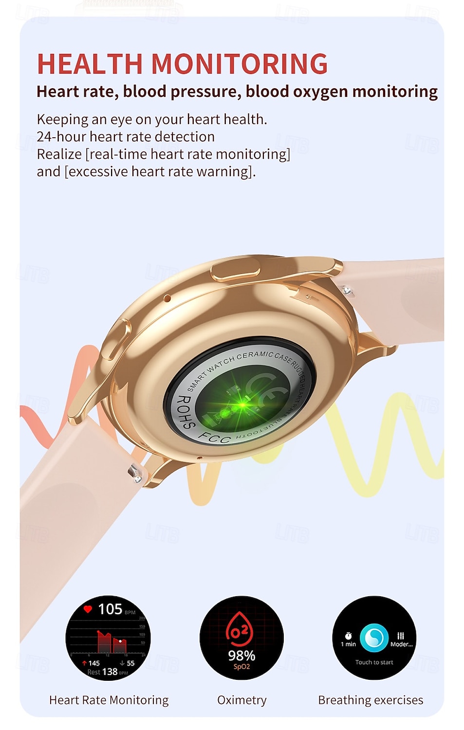 CY29 Reloj inteligente 1.32 pulgada Smartwatch Reloj elegante Bluetooth Temporizador Recordatorio de Llamadas Monitor de Pulso Cardiaco Recordatorio sedentaria Encontrar Mi Dispositivo Compatible con 2025 - $49.99 –P9