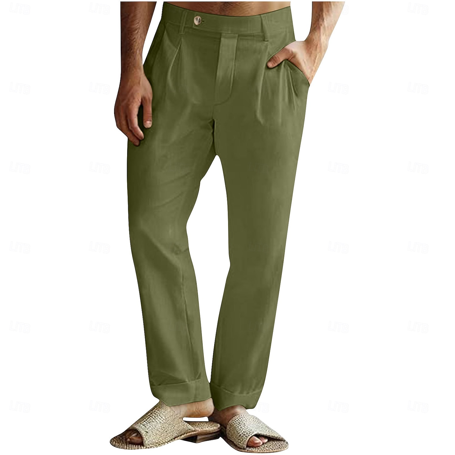 Per uomo Pantaloni di Lino Pantaloni Pantaloni Estivi Pantaloni da Spiaggia Pieghettato Elastico in vita Gamba Dritta Semplice Comodità Traspirante Lunghezza intera Affari Quotidiano Ferie Moda Stile del 2025 a $23.99 –P8