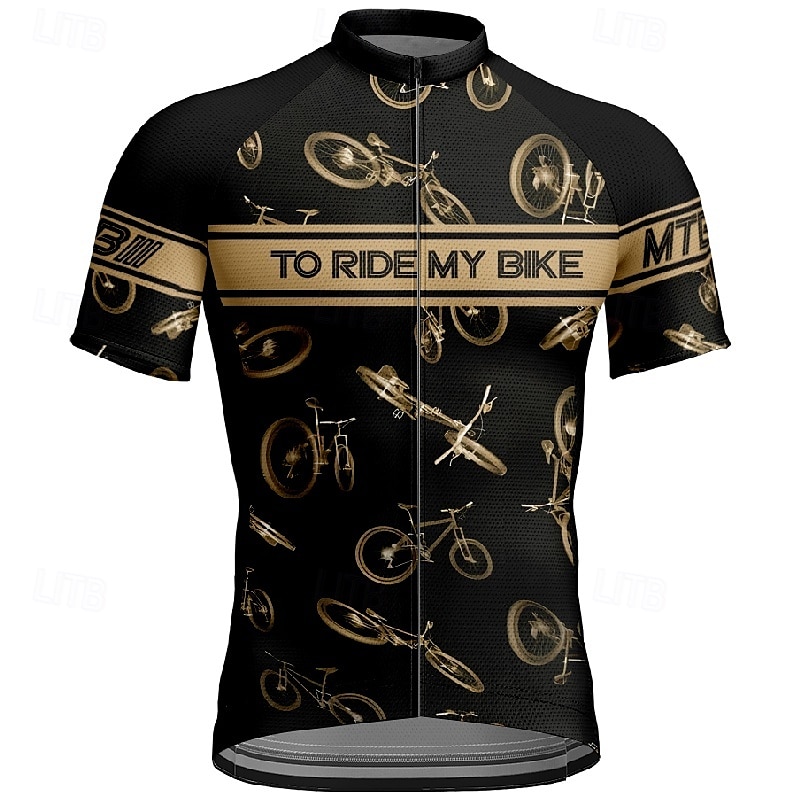 Voor heren Wielrenshirt Korte mouw Fietsen T-shirt Shirt met 3 achterzakken Bergracen Ademend Sneldrogend Anatomisch ontwerp Lampenkatoen Geel Blauw Paars Sport Kleding 2025 - $25.99 –P14