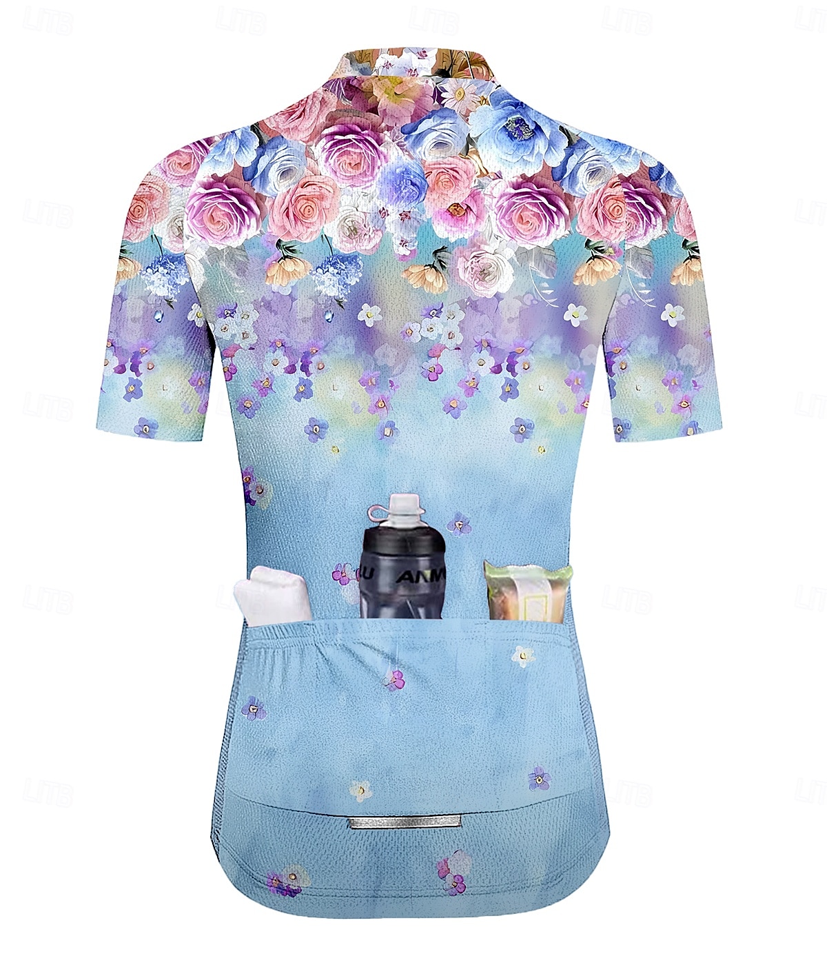 Femmes Maillot de cyclisme Graphique Dégradé Motif Floral Manche Courte Cyclisme Maillot Top avec 3 poches arrière Écran solaire Résistant aux UV Séchage Rapide Bandes réfléchissantes Des sports Bleu de 2025 ? $23.19 –P2