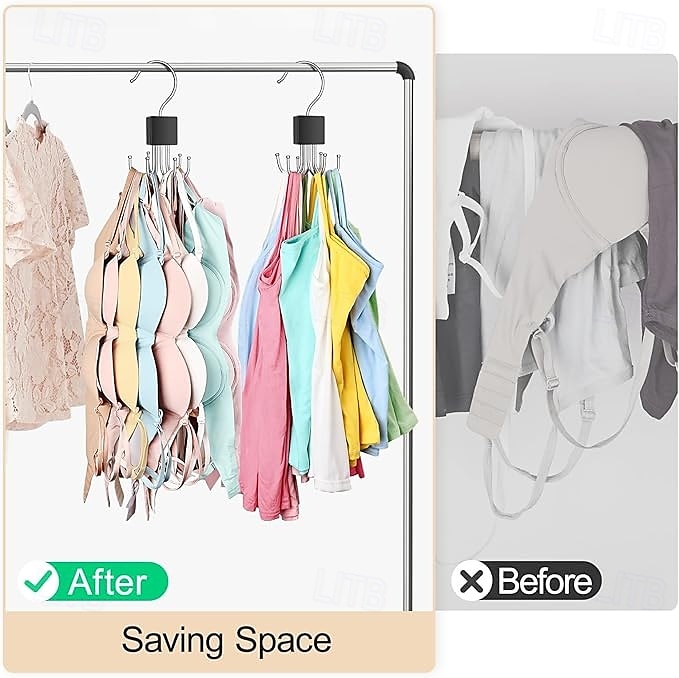 2er-Pack Tanktop-Kleiderbügel, BH-Kleiderbügel für Schrank-Organizer, max. 36 Stauraum, platzsparend, um 360° drehbar, BH-Organizer aus Metall, Schrank-Organizer und Aufbewahrung für Tanktops, BHs, 2026 - $10.99 –P3