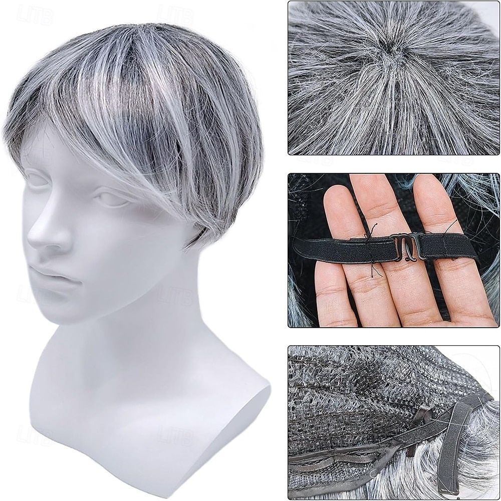 Short Fluffy Grey Wigs for Women Old Middle Age Women's Short Silver Wig Synthetic Short Curly Cosplay Hair Wig Grey Layered Messy Shaggy Synthetic Hair Wig for Women Old Lady 2026 - $25.99 –P2