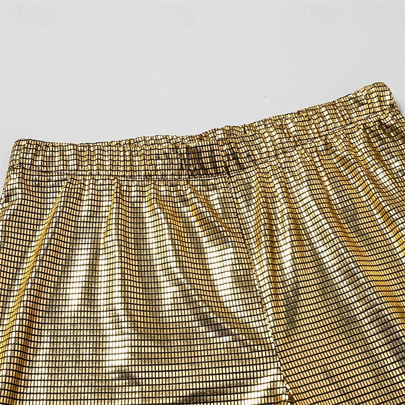Herren Disco-Hosen Schlaghosen Hose Freizeithose Knöpfe Tasche Einfach Komfort Party Bühne Disco-Lichter Mode Lässig Gold Mikroelastisch 2025 - $27.99 –P5