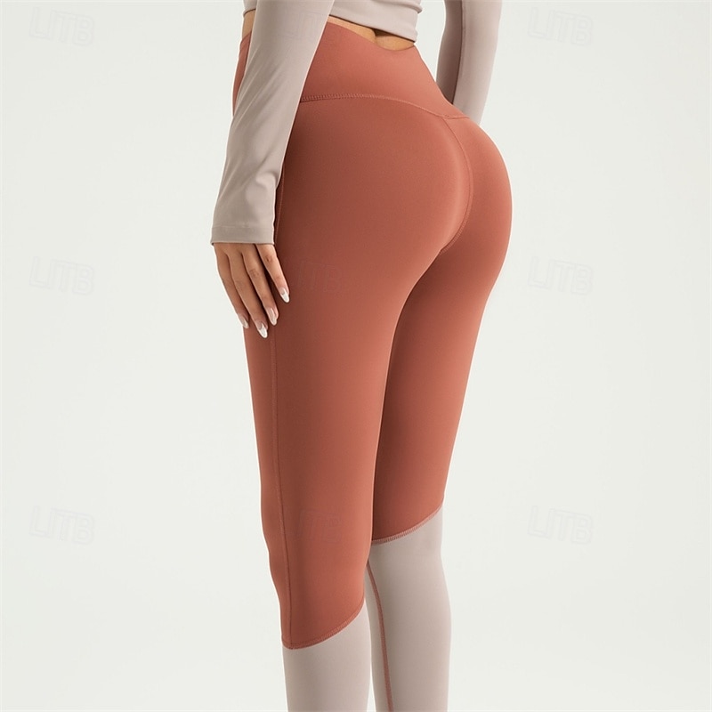 Női Jóga nadrág Jóga leggings Kollázs Hasformáló Alakformáló Magas derék Jóga Edzőterem edzés Pilates Harisnyanadrág Színes Barna Khakizöld Spandex Ősz Sport Sportruházat Nyúlós Sovány 2025 - $22.99 –P13