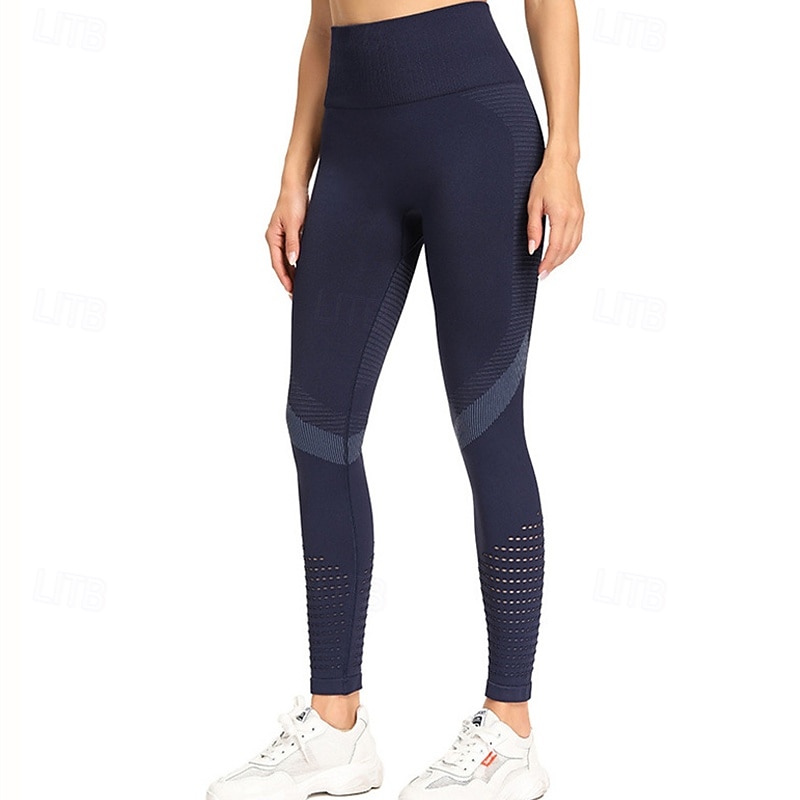 Mujer Pantalones de yoga Mallas Leggings de Yoga Malla Cintura elástica Control de barriga Levantamiento de tope Yoga Entrenamiento de gimnasio Pilates Pantalones Negro Verde Ejército Azul Otoño 2025 - $20.99 –P4