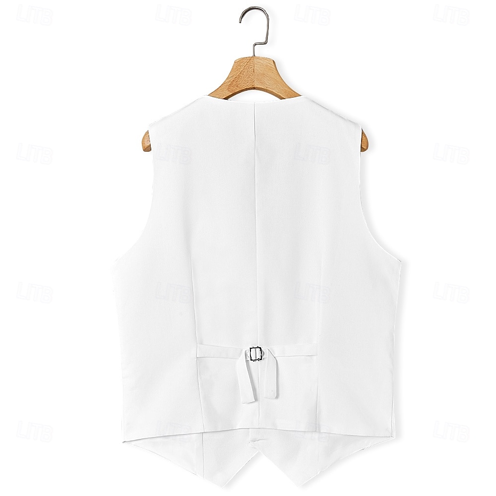 Costumes de mariage en lin pour hommes blanc bleu ciel été unis ajustement ajusté 3 pièces à simple boutonnage deux boutons de 2025 ? $139.99 –P8