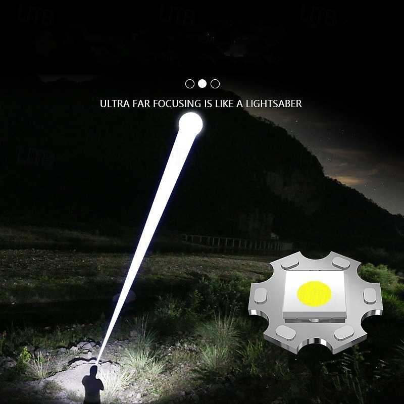 Super Bright Flashlight Long Range High Power Lanterns Flashlights White Laser Digital Display Emergency Flashlight Rechargeable Outdoor Strong Light Torch Camping Lights 2025 - $26.99 –P9